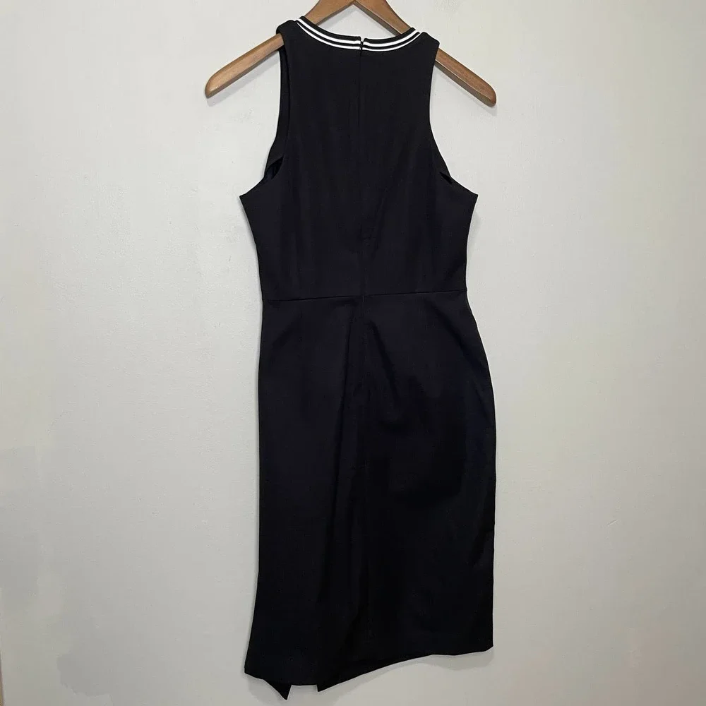 NWT Banana Republic Ring Collar Little Black Dress Sleeveless Knee Length 10p - Picture 2 of 7